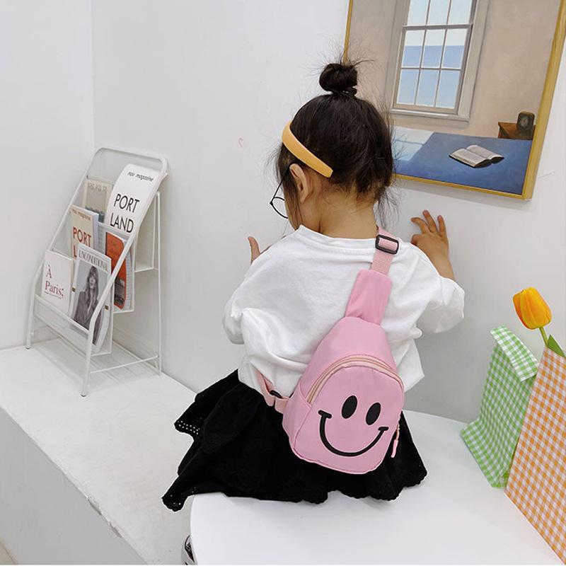 2024 Smiley Face Crossbody Backpack – Large Capacity for Kids, Baby Girls, and Toddlers