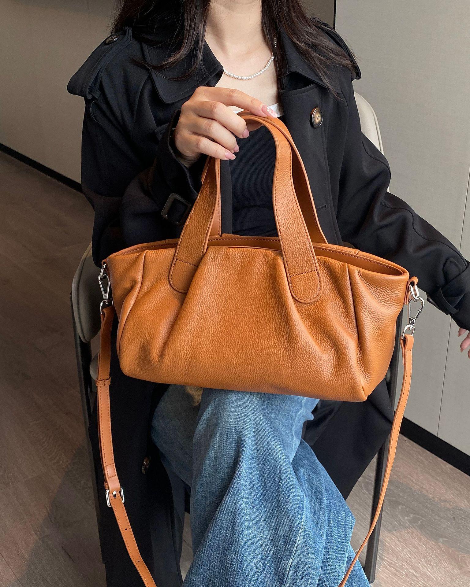 

Women s Top Grain Leather Tote Bag - European & American Fashi Shoulder Handbag, Practical Soft Tote for Work & Daily Commute 29 x 10 x 17 cm