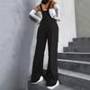 Damen Mode Vintage Tasche Gerade Bein Arbeitskleidung Overalls Lässige Hose Farbe Jumpsuit