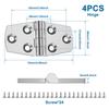4Pcs 316 Stainless Steel Hinges 3" X 1.5" Boat Hatch Hinge Casting Cabinet Door Hinge with Screws No Noise for Ship Cabinet Deck