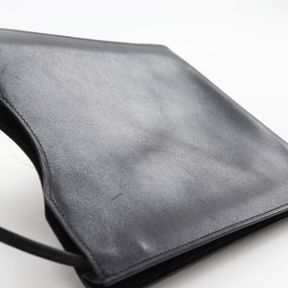 HERMES Onimetu Shoulder Bag black Calfskin unisex Used