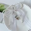 Aesthetic Keychain Charms,Lace Pearls Bows Bag Charm Pendant Sweet Heart Bows Keychain Charms Hanging Ornament for Women