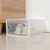 Shoe Storage Box Transparent Visible Square Shoe Container Stackable Large Space Hollow Out Back Breathable Shoe Organizer