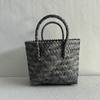 Handmade Woven Bag Large Capacity Plastic Woven Basket Small Square Bag with Handheld Gift Simple Handheld Versatile Women's Bag