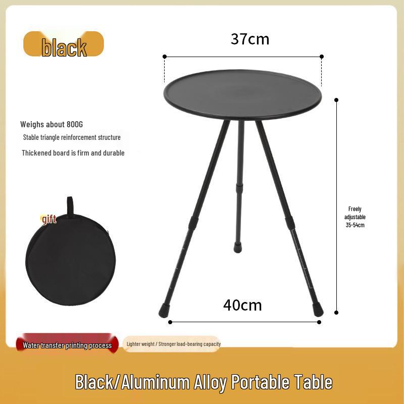 Adjustable Aluminum Folding Outdoor Table with Lamp Holder for Camping and Motorcycle Touring