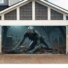 Halloween celebration garage banner: Zombies Crawl Out of the Grave - Polyester material, outdoor decoration