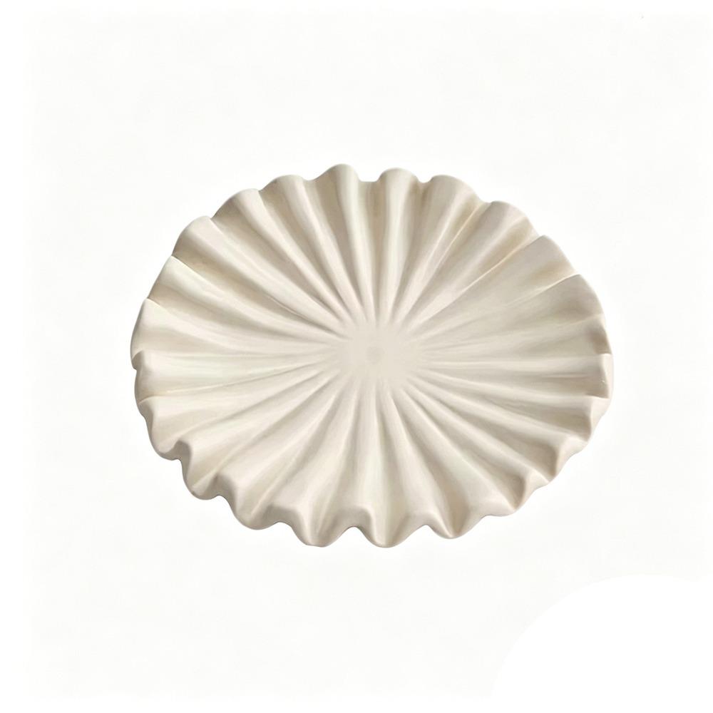 Resin Material Jewelry Tray Scalloped Design Ruffle Design Decorative Tray Pink White Floral Irregular Solid Color белый
