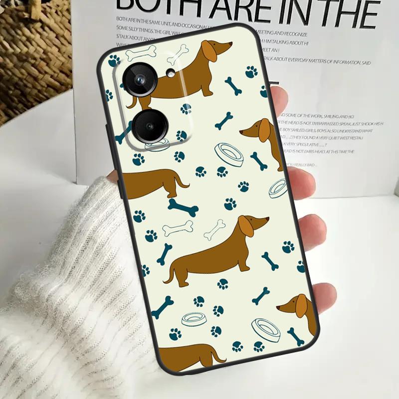 Sausage Dog Dachshund Quotes Case For Realme 9 10 11 12 Pro Plus GT5 GT Neo5 C21Y C25s C30 C31 C33 C35 C51 C53 C55 C67
