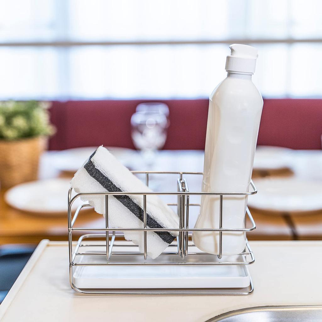 Astro Sponge Rack X X with Dividers Sponge Holder Detergent Rack Silver Approx. W17.5 D8.5 H9.5cm 711-50