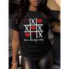 Damen Freizeit Sport T-Shirt LOVE Always Wins Spiele Paar Romantische Erklärung Outfit Valentinstag Oberteil