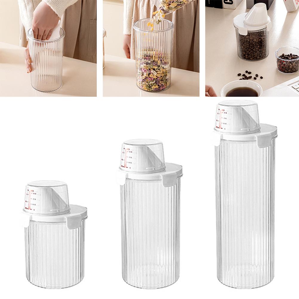 Airtight Bin Cereal Organizer Dry Food Storage Easy Dispensing Food Management Pouring Spout Secure Seal Space Saving Design