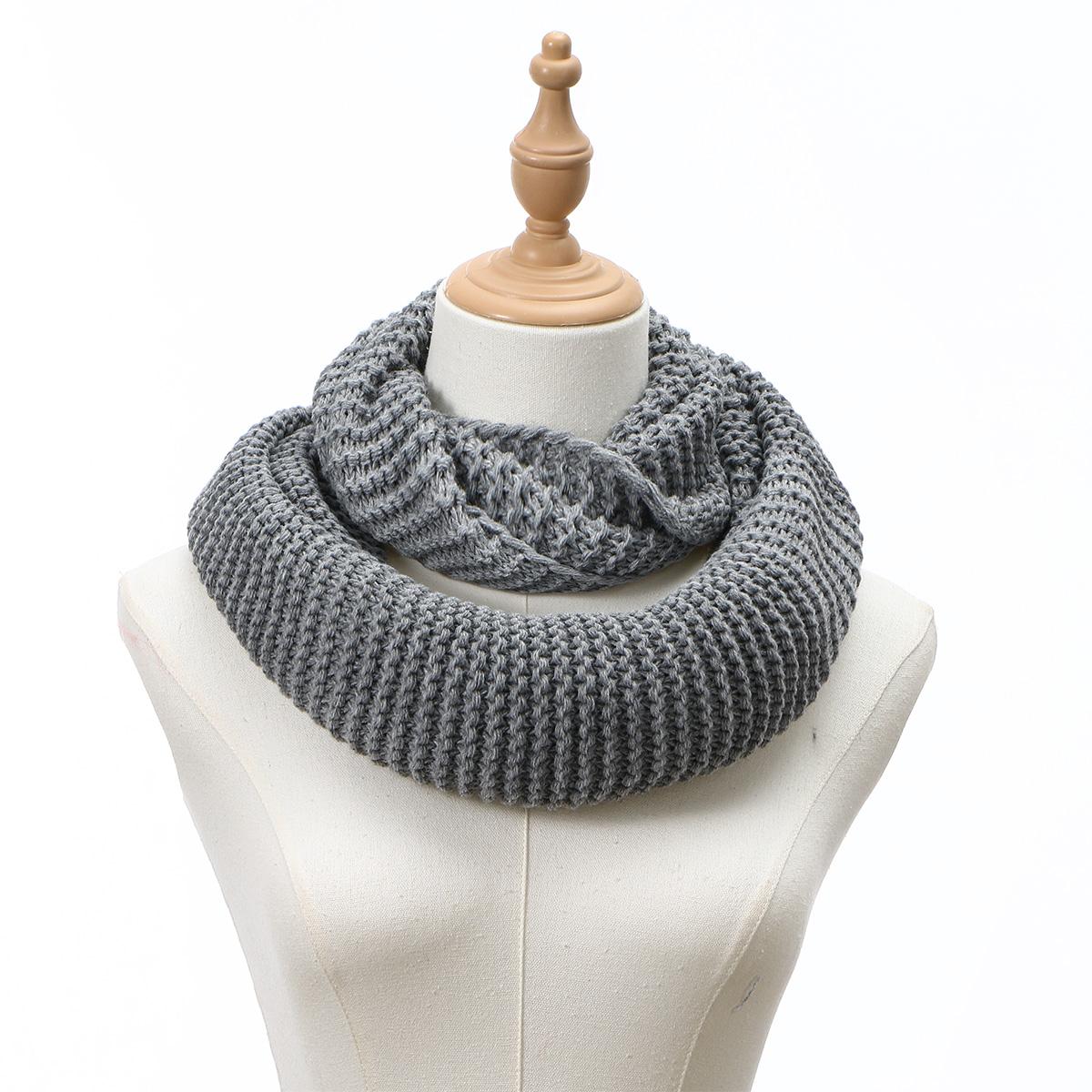 

Winter Knitted Neck Warmer Soild Circle Loop Sccarf Ring Scarf Woman Men Thick Versatile Neckerchief Windproof Muffler Scarf