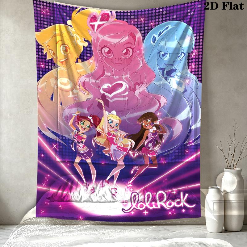 LoliRock Anime Wall Tapestry Aesthetic Wall Hanging Printed Fabric Blanket Decorative Tapestries for Bedroom Living Room Home Decor