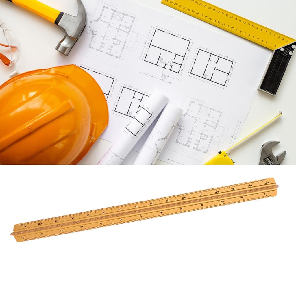 Arctural Scale Ruler 30cm Range Aluminum Accurate Concave Design Multifunctional   Drafting Ruler for Engineering