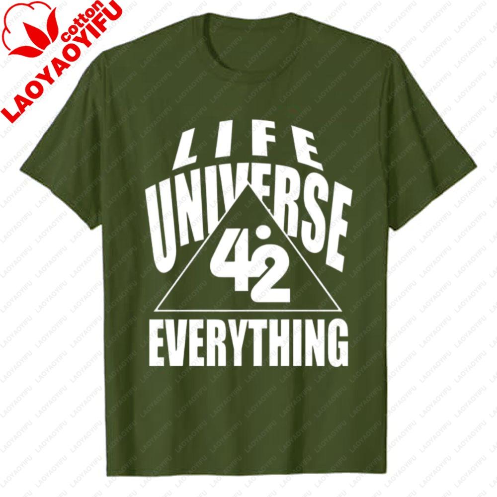 The Hitchhikers Guide To The Galaxy 42 Life Universe Everything Summer TShirt Unisexs WoUINISEXs Casual Graphic Tee Shortsleev S