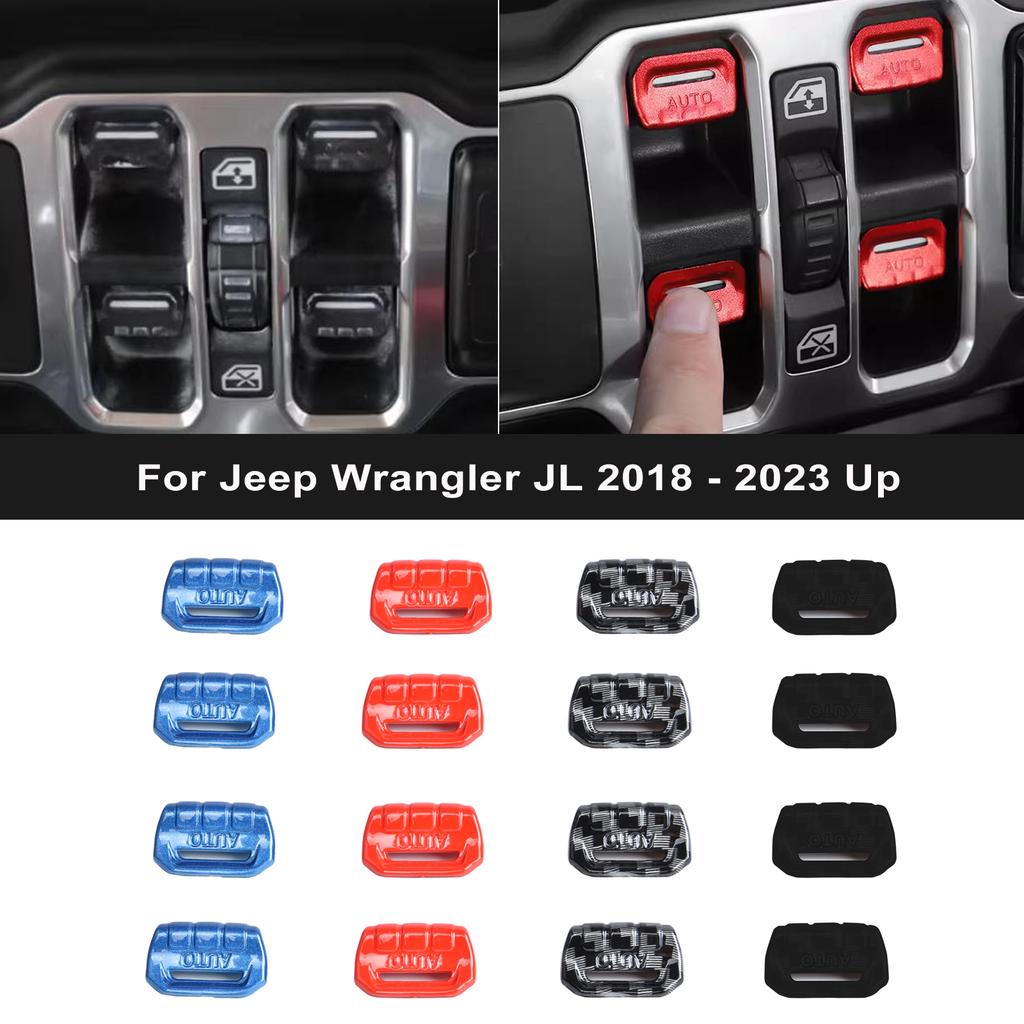 ABS Dekorativní kryt tlačítka ovládání okna auta pro Jeep Wrangler JL 2018 a novější pro Jeep Gladiator JT 2018 a novější Interiérové doplňky