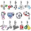 925 Silver Charms European Cup Football Jersey Sneakers Pendants Beads Fit Original Pan Bracelet DIY Fashion Jewelry