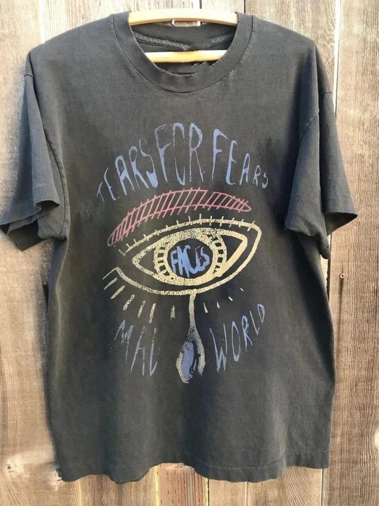 

Группа Tears for Fears СЕРАЯ хлопковая футболка с коротким рукавом Унисекс S-5XL TU155 Унисекс футболка XXXL