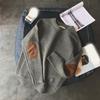 Men Patch Designs Sweater Oversize Fashion Pullover Knitted Sweaters Winter Korea Style Harajuku Streetwear Knit Pullovers