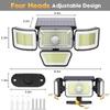 278LED Solar Lights 4 Head Adjustable with 3 Lighting Modes IP65 Waterproof Solar Lights Outdoor Garden Security Lights