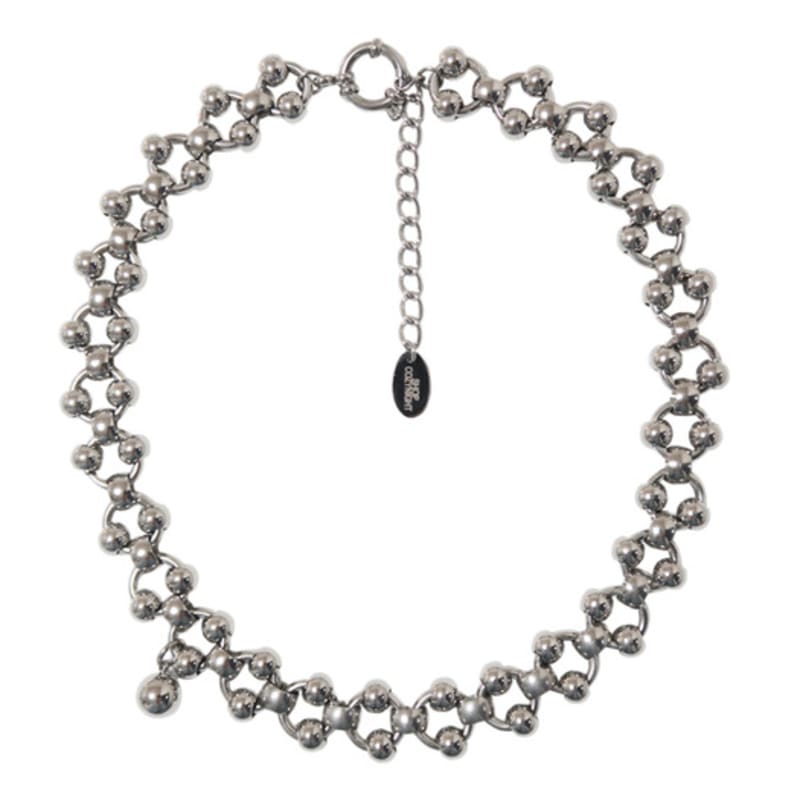 

821WEBSERVICE circle bold chain necklace silver