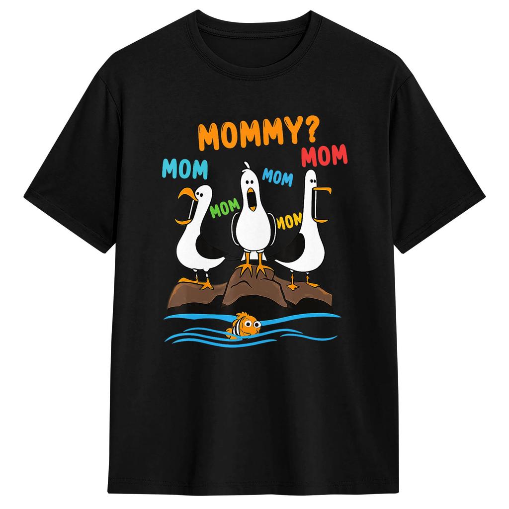 Streetwear T Shirt Mom Seagull Funny Mama Seagulls Mothers Day Humor Cotton T Shirts Hippie Tee Shirt Short Sleeve Clothing