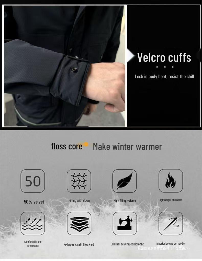 2025 Men's Hooded Winter Workwear Windbreaker Coat
