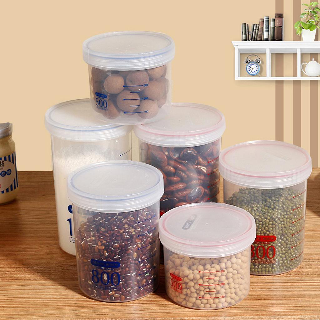 Food Storage Box Round Sealed Plastic Milk Powder Storage Tank With Scale