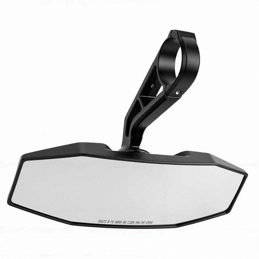 UTV Center Rearview Mirror Shatter Proof Tempered Glass Fits 1.75in Roll Cage Replacement for Polaris RZR 2008 2023