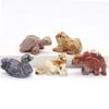 Mini Animals Frog Figurine Ornament Natural Shoushan Stone Carving Healing Crystal Fish Dinosaur Statue Room Desk Crafts Decor