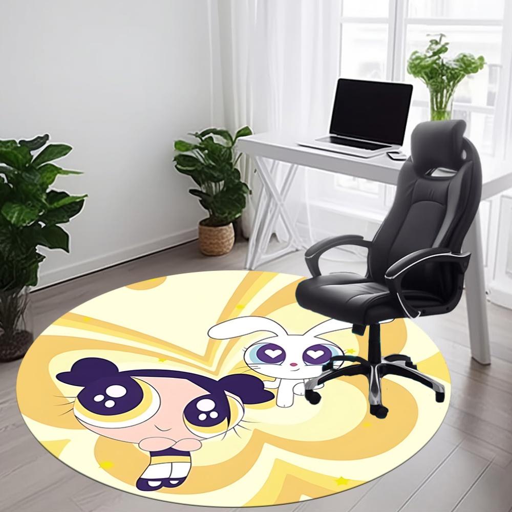 P-Powerpuff Girls Office Round Area Rug, Under Office Chairs Bedroom Living Room Home Decor a1022146