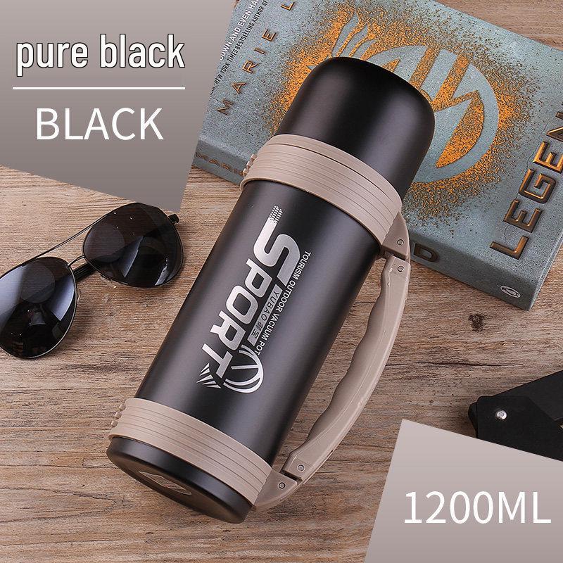 Men's 1500ml Stainless Steel Travel Thermos Flask - Large Capacity Outdoor Vacuum Bottle