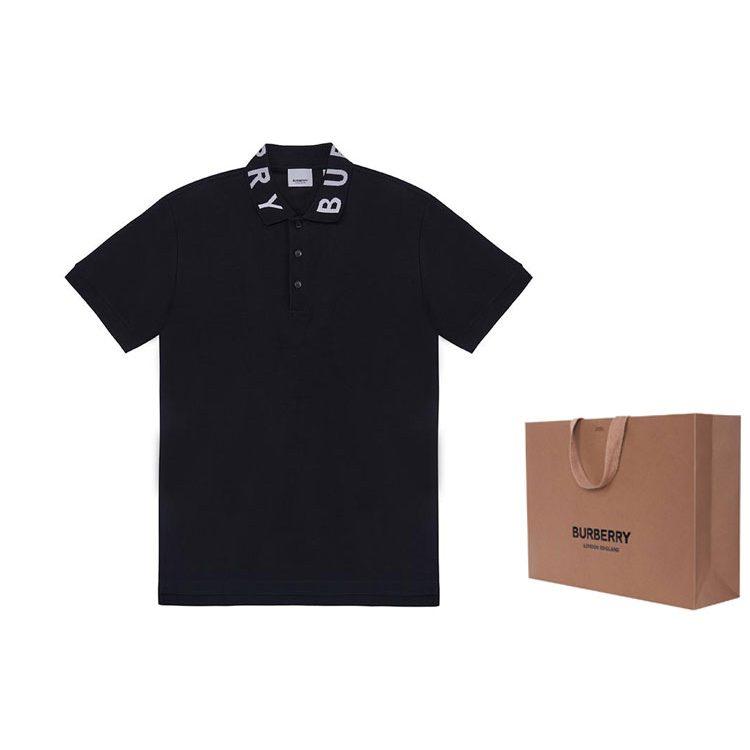 Burberry Men Ryland Collar Logo Polo Black 80675361