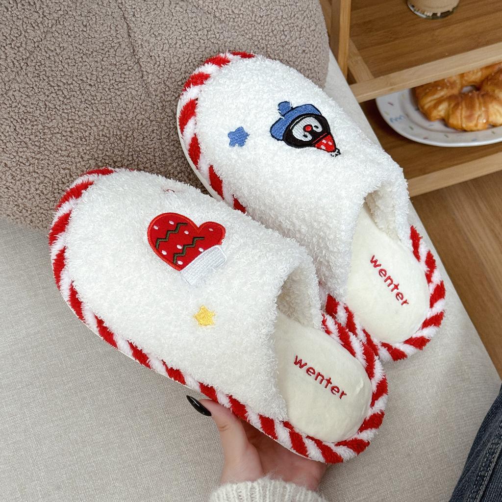 Autumn and Winter Cotton Slippers Indoor Home Couple Non-slip Breathable Slippers Household Cotton Mop Wear-resistant Home Cotton Shoes