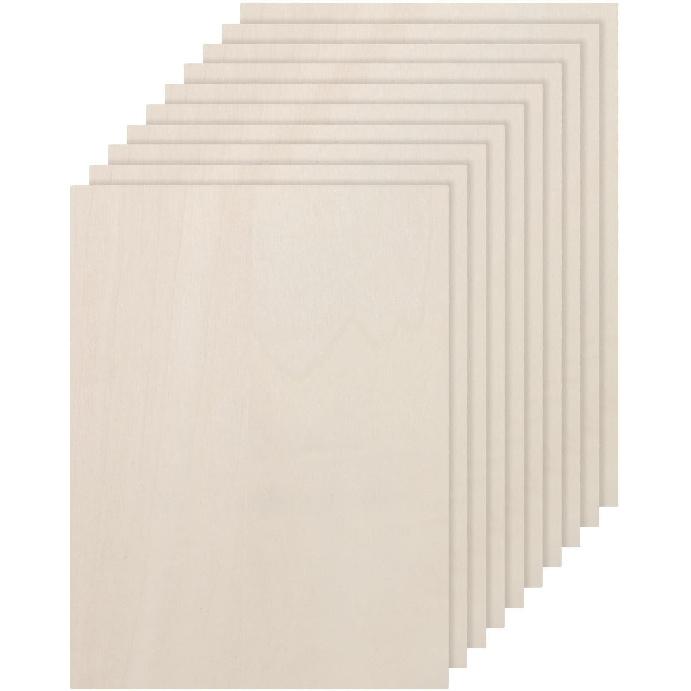 DMiotech 12 Pack 7 X 5 X 1/8 Inches 3mm Thick Wood Sheets Basswood Sheets Unfinished Plywood Squares Plywood for DIY Craft Laser Wood Burning Drawing