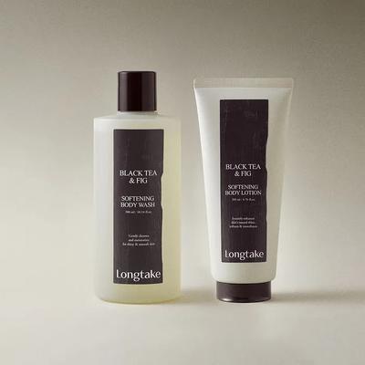 Longtake Sandalwood, Black Tea & Fig Body Wash/Lotion 2 Pack Deal Collection