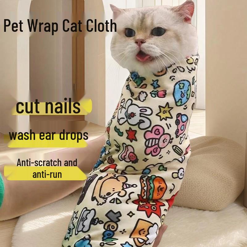 Cat Restraint Bag for Nail Trimming and Bathing - Anti-Scratch & Bite Protection