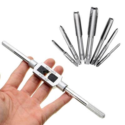 8pcs Thread Metric Machine Hand Screw Thread Plug Taps Set M3 M4 M5 M6 M8 M10 M12 with 1pcs