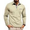 Men’s Knitted Checked Long-sleeved Polo Shirt, Business-casual Top, All-season Men’s Clothing, Loose Fit