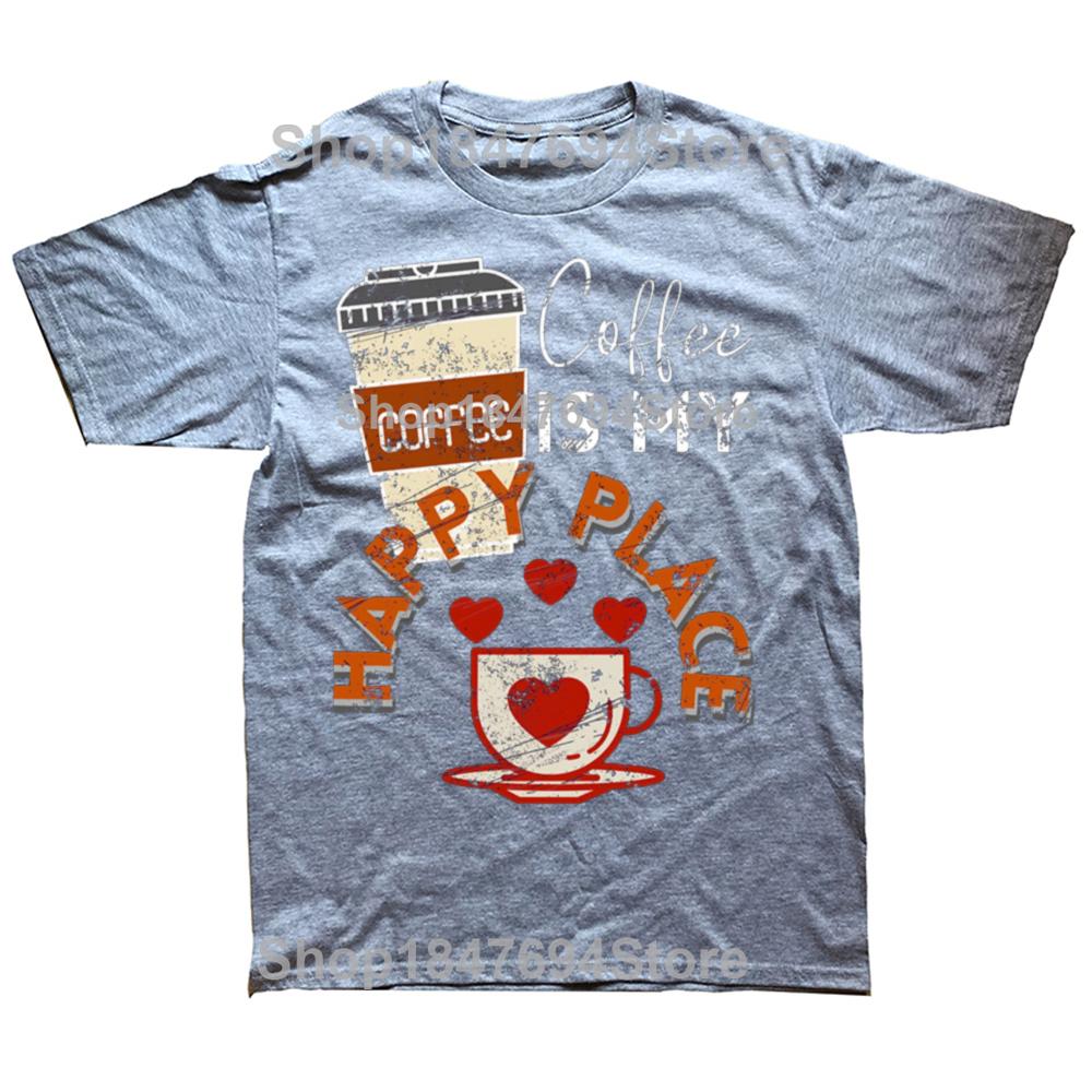 Coffee Is My Safe Place Comfort T Shirt Women Funny Retro Coffee Graphic Tee Aesthetic Tshirt High Quality Cotton Tshirt