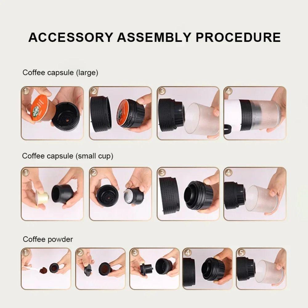 3-in-1 Extraction Travel Coffee Maker Full Automatic Portable Espresso Machine  Hiking