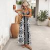 Spring and summer new holiday style suspender dress European and American ethnic bohemian long dress women