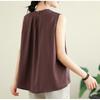 DIMANAF 2026 Summer New Plus Size Women Tank Vest Loose Sleeveless Tops Casual Solid O-Neck T-shirt