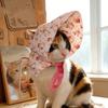 Round Brim Pet Sun Hat Floral Pattern Adorable Pet Hat Dog Sunscreen Hat Small Medium Pets