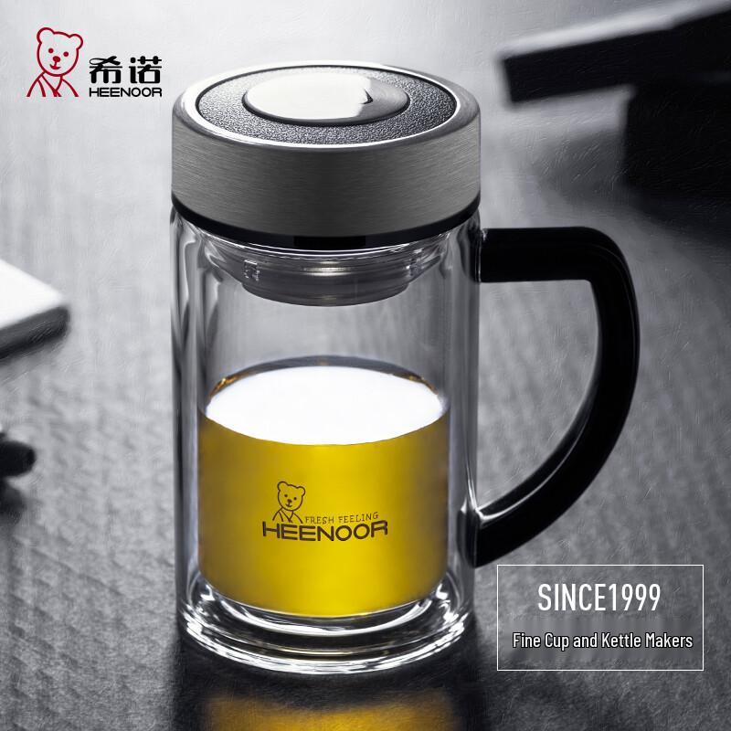 HEENOOR Double-Layer Glass Mug