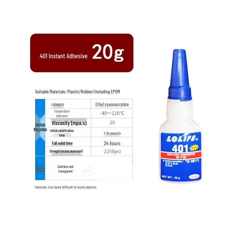 401 Super Glue Universal Adhesive for Wood, Plastic, Toys, Rubber - Instant Bond 460, 403, 406, 414, 415, 495.