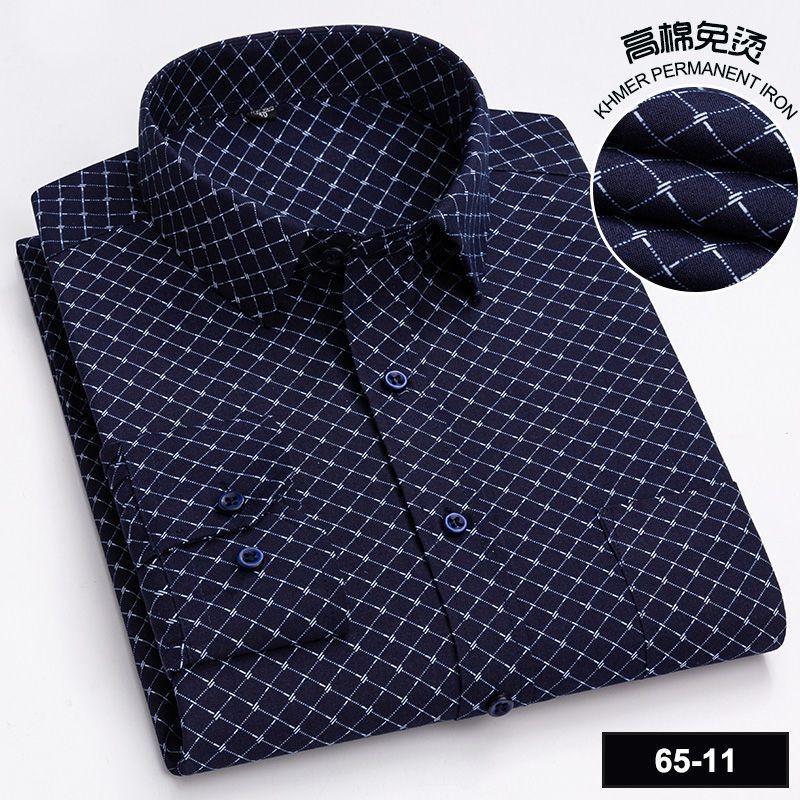 

Men s High Cotton Long Sleeve Dot Print Formal Business Dress Shirt 44