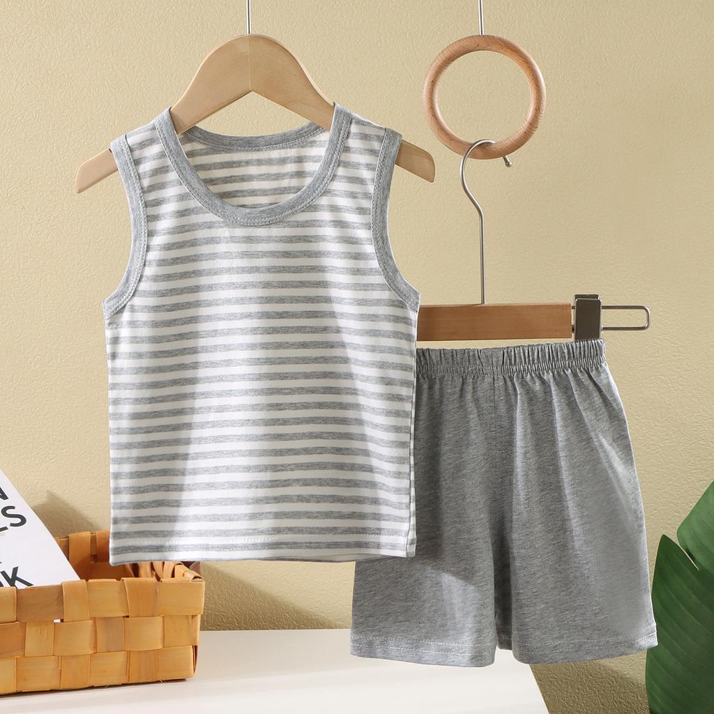 Children's Vest Set Summer Girls' Shorts Clothes Baby Korean Vest+shorts Two-piece Set Boys' Sleeveless Set Children's Clothing