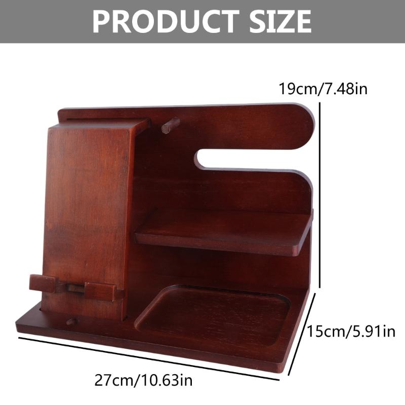 Wood Docking Station Farmhouse Nightstand Organizer Phone Wallet Jewelry Watch Stand Key Holder Bedside Birthday Gift