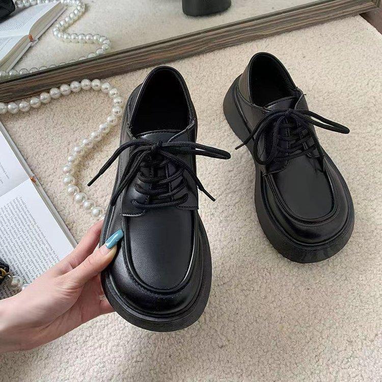 Platform-soled College British Style Jk Small Leather Shoes Women's 2025 New Autumn Explosion Black Work Loafers Single Shoes